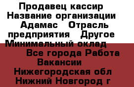 Продавец-кассир › Название организации ­ Адамас › Отрасль предприятия ­ Другое › Минимальный оклад ­ 26 500 - Все города Работа » Вакансии   . Нижегородская обл.,Нижний Новгород г.